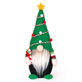 Gnomo de Navidad con gorro de árbol verde sosteniendo bastón de caramelo y estrella - Estilo de Sombrero de Árbol de Navidad / Verde
