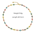 Collier en émail coloré avec œil grec doré, poids de 9,8g et longueur de 40+5cm - 2017 Collier