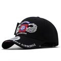 Casquette de baseball 82nd Airborne avec broderie détaillée et protection UV - Réglable / Noir