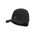 Foldable black sun visor baseball cap with Sport patch and ponytail hole design - Black