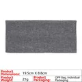 Detailed grey knitted headband specifications with 19.5x8.8cm dimensions and weight info - Gray