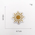 Embroidered sun flower patch in gold and white, 4.8 x 4.7 cm decorative applique - Style 6 Golden Sun