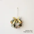 Mini ghirlanda natalizia con pigne e campanelli dorati, decorazione festiva da 10 cm - Ghirlanda con Campanello 10CM A (Senza Suono)