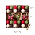 Christmas wool felt ball set with red and green ornaments in a 9-grid craft paper box - Grass Green Christmas Tree Set