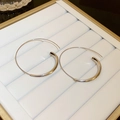 Boucles d'oreilles créoles argentées en forme de lune avec finition métal poli - 54# Créole-Créole Ouverte Épaissie Argentée