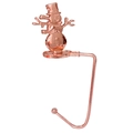 Christmas snowman stocking hanger for fireplace mantel with durable metal rose gold finish - Snowman / Rose Gold