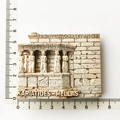 Detailed resin relief of Greek Caryatides fridge magnet with dimensions 6.5cm x 4.5cm - Acropolis Sculpture