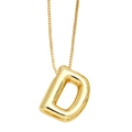 Collana con ciondolo a lettera D stile palloncino, placcata in oro 18K con catena - Lettera D