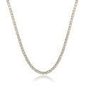 Classic single-row tennis chain necklace in 18K gold finish with sparkling zircons - 18 Inch (45cm) / Yellow Gold 4-Prong (Width 5mm)