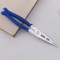 Novelty ballpoint pen shaped like blue needle-nose pliers with magnetic feature - Blue Pliers