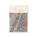 3D embossed nail art stickers featuring vintage orange-pink roses and English letters - Champagne Rose - Embossed (to2583)