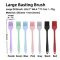 Set of large silicone brushes in seven vibrant colors for baking and grilling with iron core - Large Oil Brush / Red