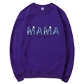 Dark purple Mama Est 2025 hoodie in size M featuring floral textured lettering on cotton - Purple