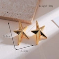 Elegant gold pentagram star earrings in a smooth metallic finish for women - Gold Five-pointed Star