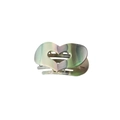 PC heart-shaped hair claw with green, brown and beige camouflage pattern on white background - Iridescent Green