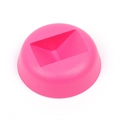 Base rotonda rosso rosa con scanalatura geometrica per espositore gioielli sospesi - Base rotonda / Rosa Rossa