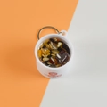 Miniature mixed grain congee bowl keychain with realistic red dates and grains charm - Barrel Diameter 4cm / Eight Treasure Porridge