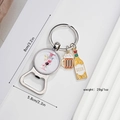 Gedetailleerde maattabel van de metalen bieropener sleutelhanger met 26 letters - Letter I