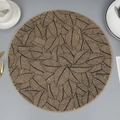 Set de table en jute beige avec motif de feuilles pour décoration de table sobre - 38cm / Sans Franges Motif Noir 4