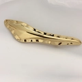 Minimalist gold liquid metal wave hair clip with irregular hammered texture finish - Gold Lucky Leaf Barrette