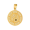 Macro shot of 18k gold plated Yin Yang pendant with white and black crystal stones - HD-86 Tai Chi Pendant Only (Without Chain)