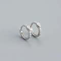 Exquisite S925 sterling silver hoop earrings with teardrop zircon in silver finish - Waterdrop Stone / White Gold