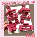 Lot de 7 pinces à cheveux magenta mat comprenant des formes de fleurs et creuses - Couleur Pitaya Lot de 8