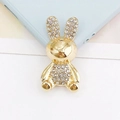 Accessorio a forma di coniglio dorato in lega con strass brillanti per custodie fai-da-te - Coniglio Oro