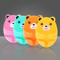 Adhesive bear plug hooks set in four vibrant colors for wall cable management - 8*5.5cm / Multicolor Set (Set of 4)