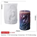 LZ-1010 Dragon Pillar silicone mold with 3D embossed dragon wax candle finished effect - Dragon Pillar LZ-1010