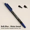 Blue dual-tip waterproof marker pen with fine and ultra-fine nibs for drawing - Water-based Hongcheng / Bulk Packaging / Blue