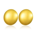 Minimalist spherical gold stud earrings with a matte satin finish for women - Matte Spherical Minimalist Stud