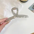 Large 12.5cm grey translucent shark hair claw clip for thick hair with a matte finish - 13cm / Gray