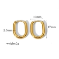 Dimensions détaillées des boucles d'oreilles ovales en acier inoxydable plaqué or 18 carats - Style Ovale (TE6031-6-13)