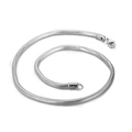 Polished silver stainless steel round snake bone chain necklace with lobster clasp - 4mm / 50cm / Steel