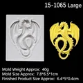 Silicone dragon mold for clay and resin with dimensions 7.8x6.5x1cm and 40g weight - 4# Flying Dragon Relief Mold / Gray
