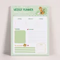 Weekly planner notepad in light green with cute cartoon tiger and task sections - Cartoon Tiger Weekly Planner Style (CP12)