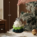 Three-layer green and white plush Christmas tree hanging ornament with star topper and ribbon - Charm / Cranberry White