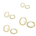 Set of four pairs of polished golden stainless steel hoop earrings in varying diameters - 8mm/10mm/12mm/14mm / Gold 4 Pairs Set