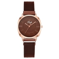 Elegant ladies watch featuring coffee brown dial and magnetic Milanese mesh strap - Brown