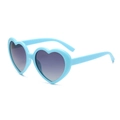 Sky blue heart-shaped sunglasses with purple gradient lenses for a stylish summer look - Standard PC Lens / Sky Blue Frame Gradient Grey Lens (PC)