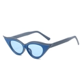 Lunettes de soleil œil de chat tendance avec monture bleu foncé et verres bleus - Monture Gris Bleu Verre Bleu