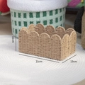 Scalloped woven basket for toy storage in circus theme, 21x13x11cm natural finish - Paper Rope Scalloped Small