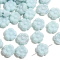 19mm light blue pearlescent acrylic flower beads for DIY jewelry and necklaces - Approx. 19mm (4 Pcs/Pack) / Blue