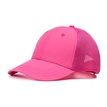 Breathable rose red mesh baseball cap with curved brim and solid front crown fabric - M (56-58cm) / 6-Pink Purple