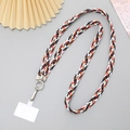 Colorful woven crossbody phone strap with silver metal clasp and insert card attachment - 16mm Width / Mixed Colors