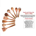 9-piece acacia wood kitchen utensil set including spatulas, spoons and salad servers - Confusa Acacia 9-Piece Set / Approx 1060g