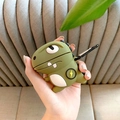 Green cartoon dinosaur silicone case for AirPods Pro 2 with black metal carabiner - Lightning Dragon + Carabiner / AirPods 1/2 Gen
