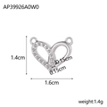 Detalle de colgante corazón plateado con medidas 1,6cm x 1,4cm y peso de 1,4g - Corazón Calado con Diamantes Plateado (AP39926A0W0)