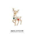 Festive gold-plated reindeer brooch with red and green rhinestones, 2.4 x 4.3 cm - Christmas Deer General